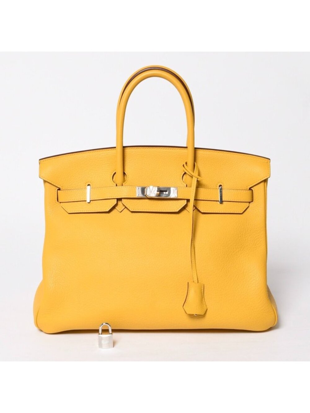 Hermes Birkin 35 Soleil Silver Togo Handbag